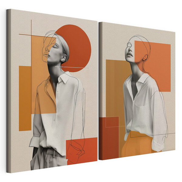 Koláž zobrazující ženu Modulární tisk na plátně Koláž zobrazující ženu