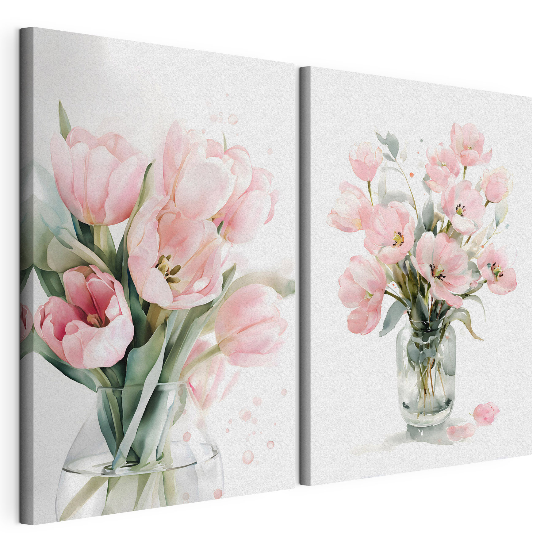 Couple of pink flowers in a vase Couple of pink flowers in a vase