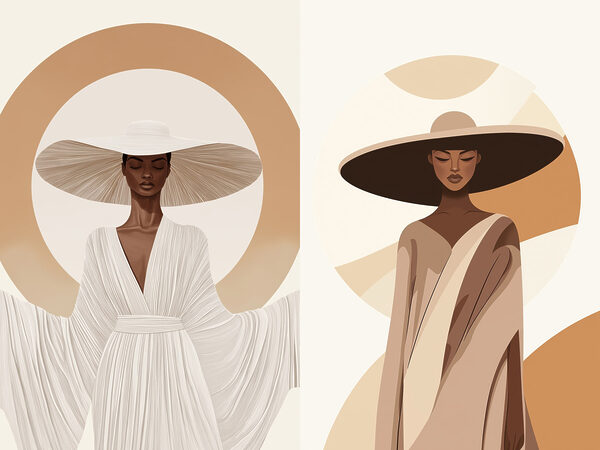 Woman wearing a hat and a robe Woman wearing a hat and a robe