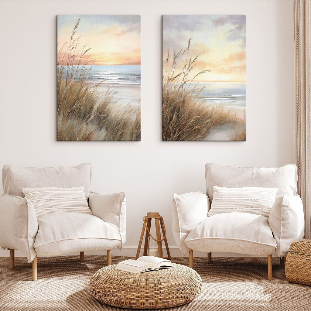 Painting of a beach and a beach Painting of a beach and a beach