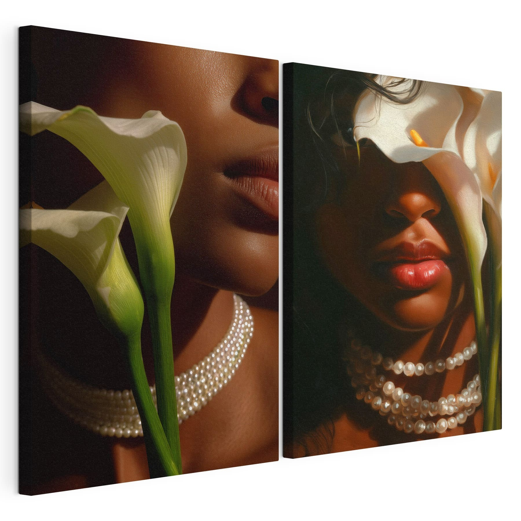 Woman with flowers and necklaces Woman with flowers and necklaces