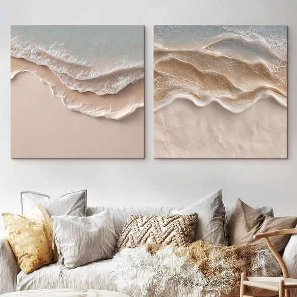 Gentle waves caressing sandy shores Gentle waves caressing sandy shores