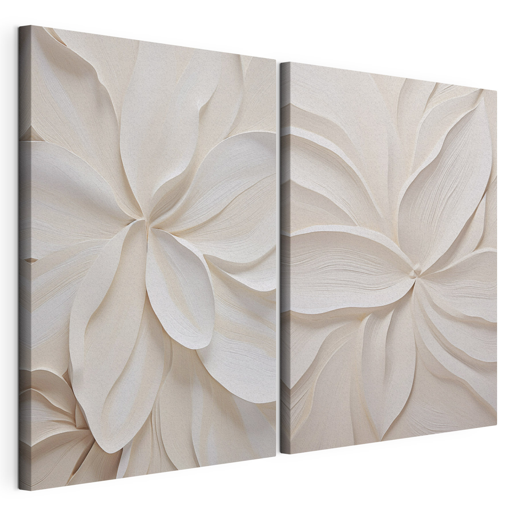 Collage of white paper flowers Collage of white paper flowers