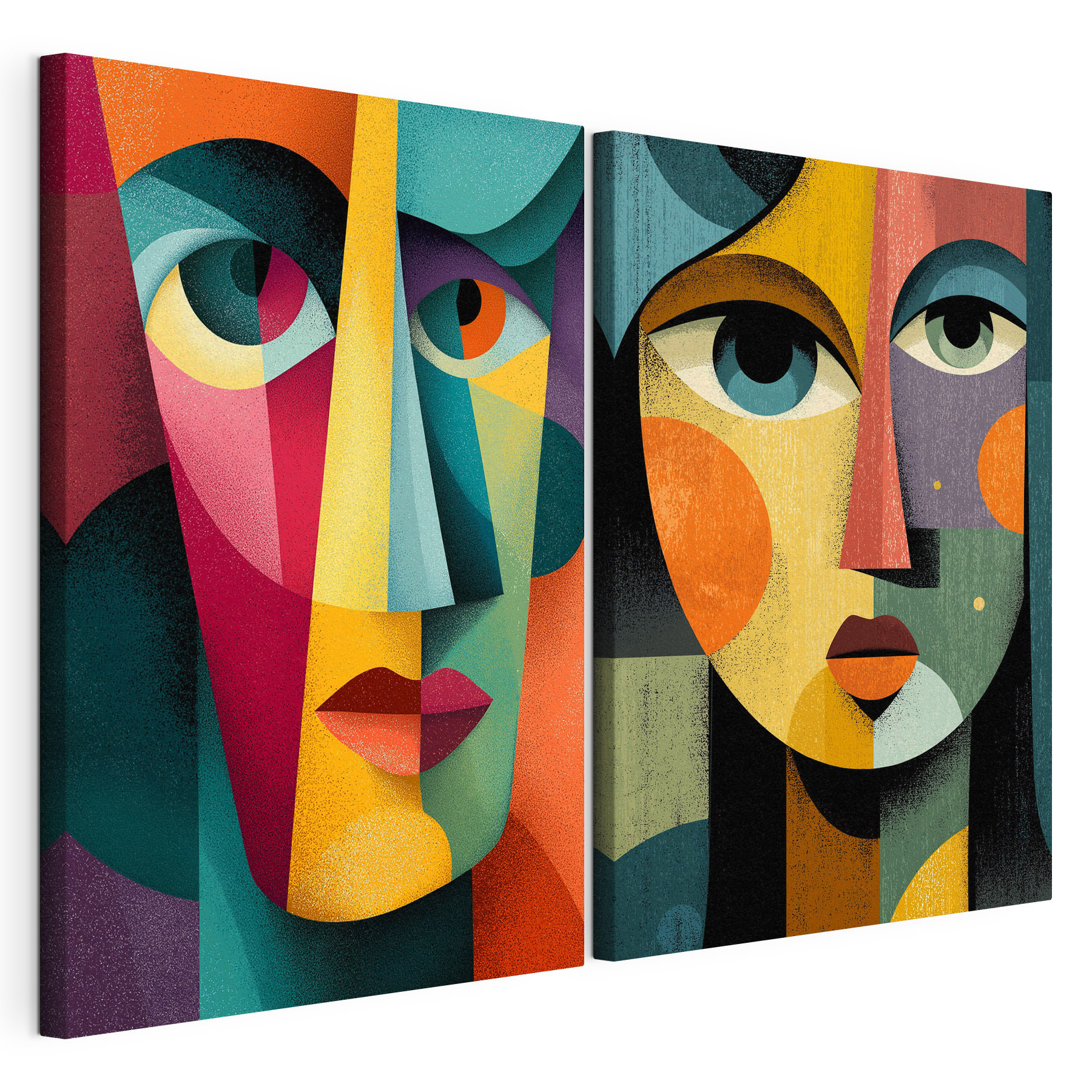 Couple of faces with different colors