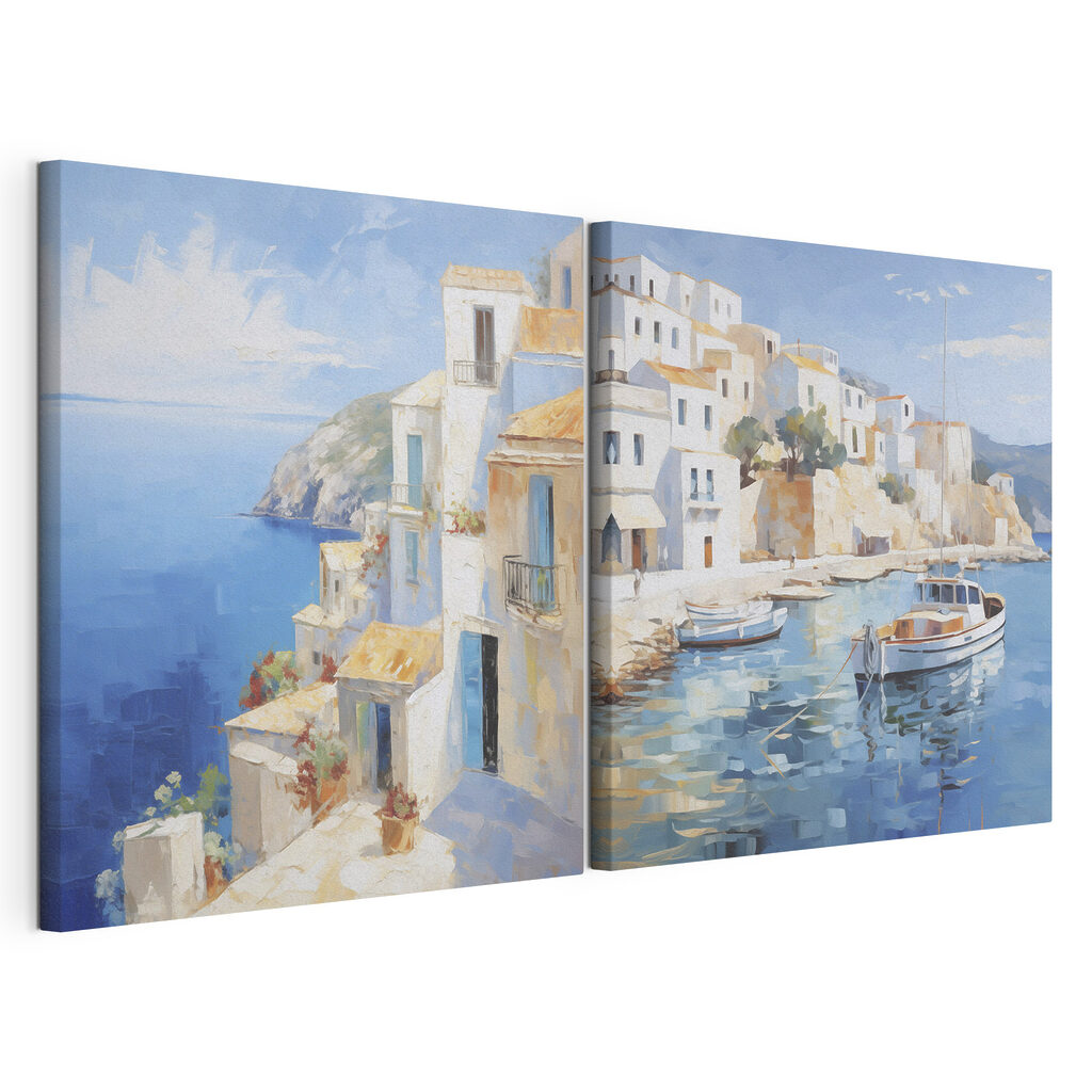 Painting of a boat in the water