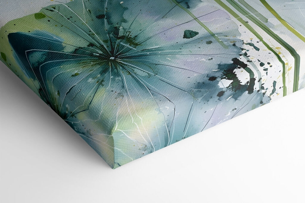 Painting of flowers with green leaves Painting of flowers with green leaves