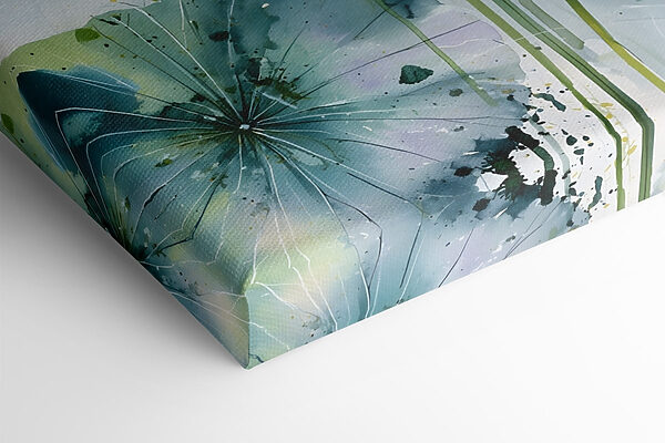 Painting of flowers with green leaves Painting of flowers with green leaves