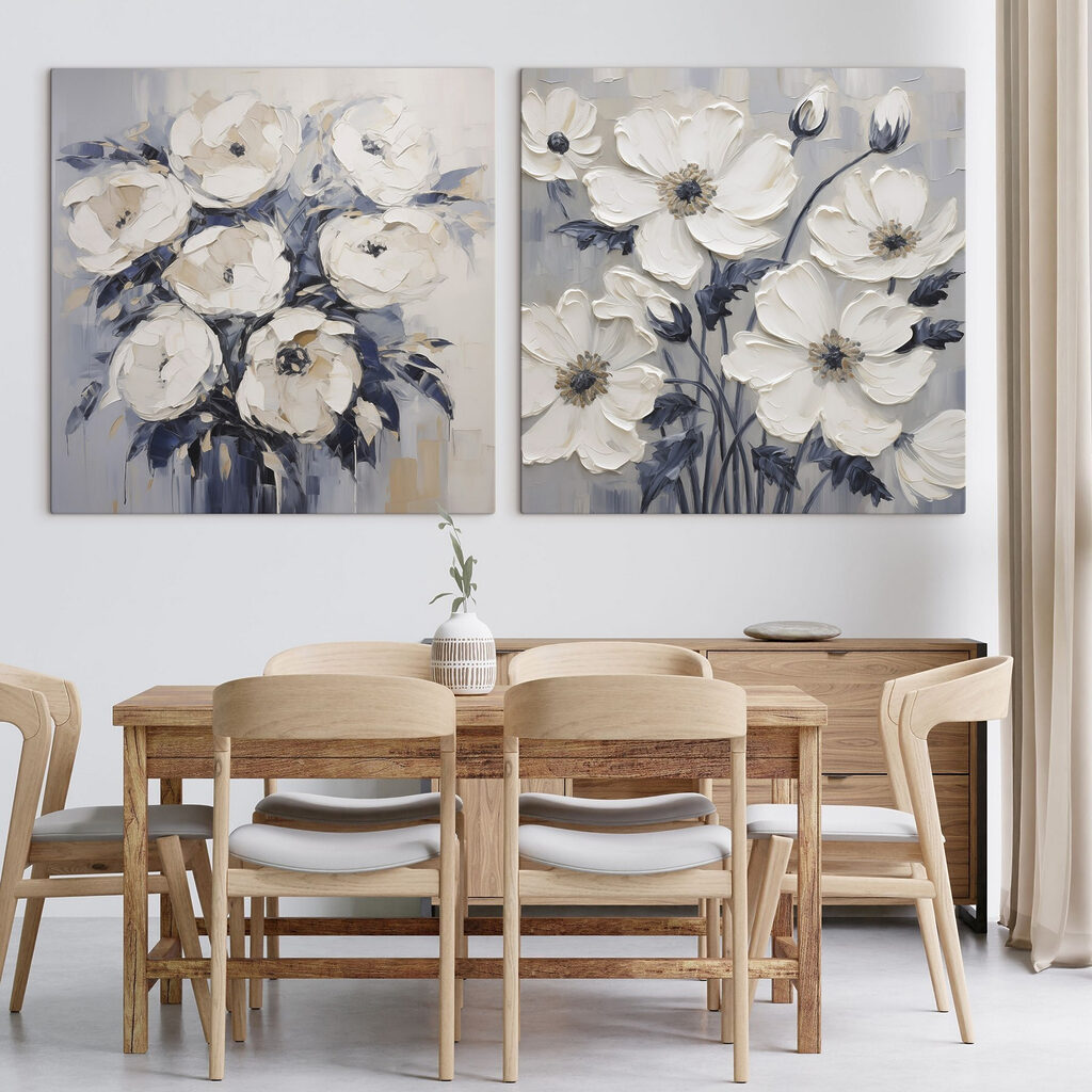 Painting of flowers on canvas Painting of flowers on canvas