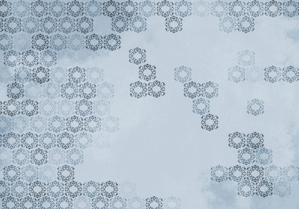 Blue background with black and white patterns Blue background with black and white patterns