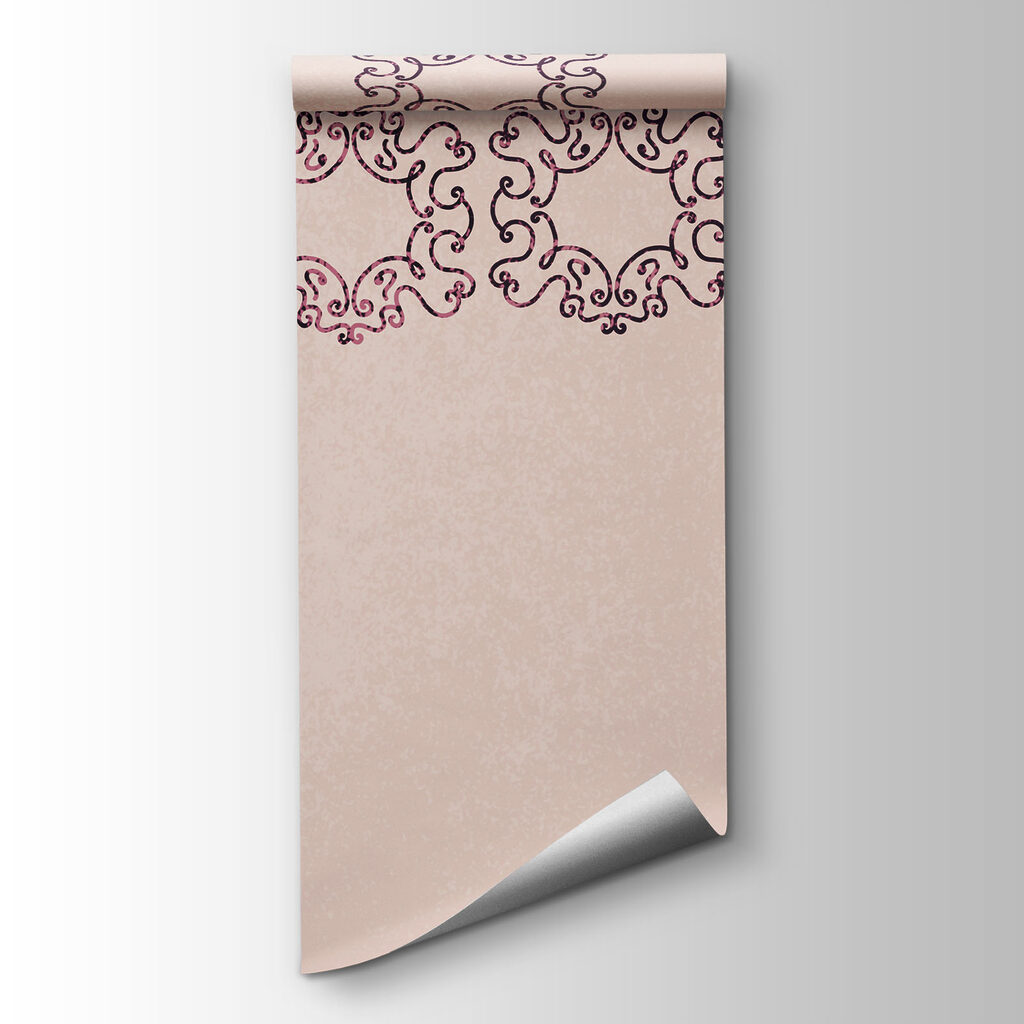 Pink background with many small black and red shapes Pink background with many small black and red shapes