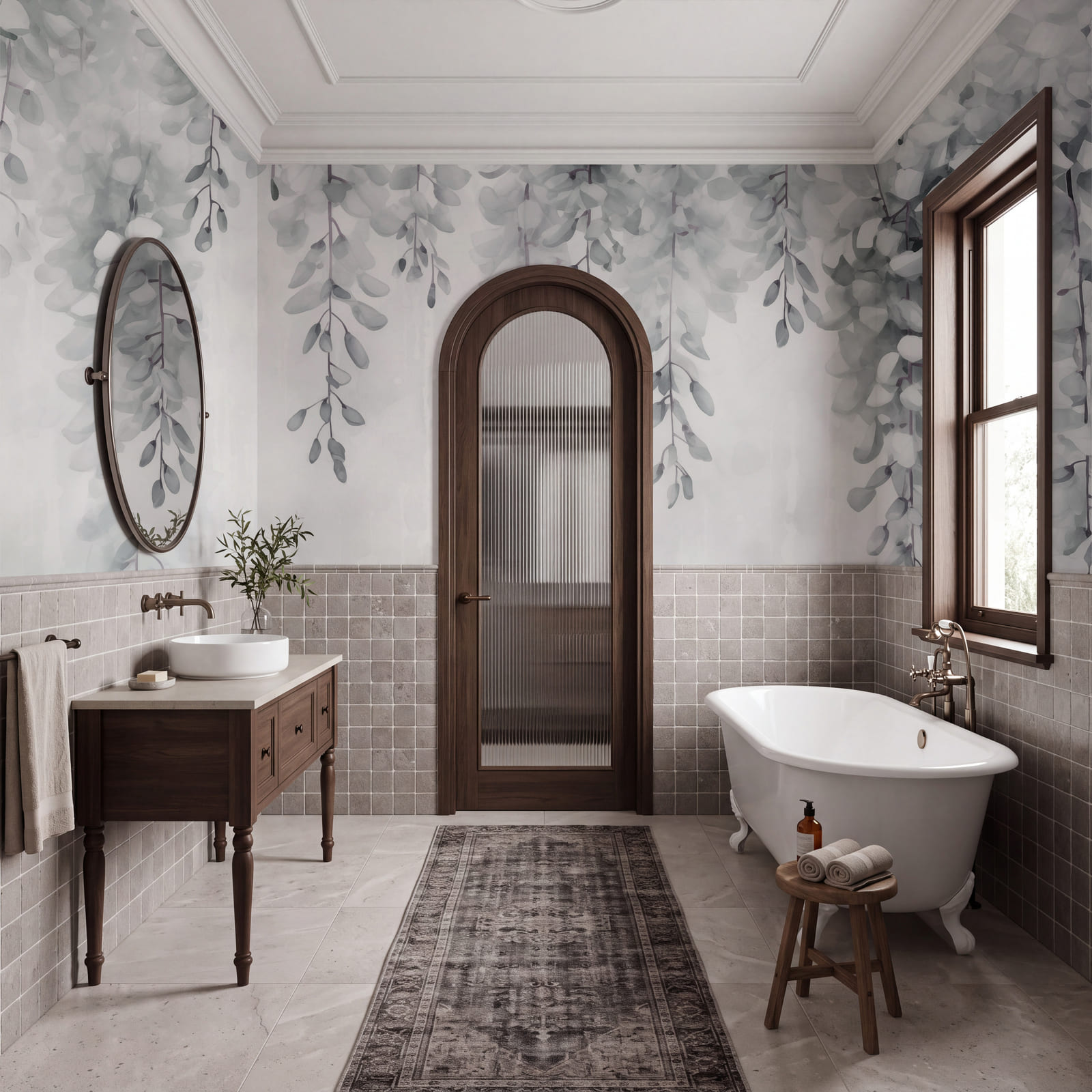 Klidný vzor s listy pro prostory vyzařující klid