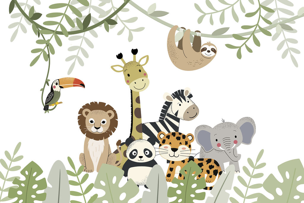 Group of animals in the jungle