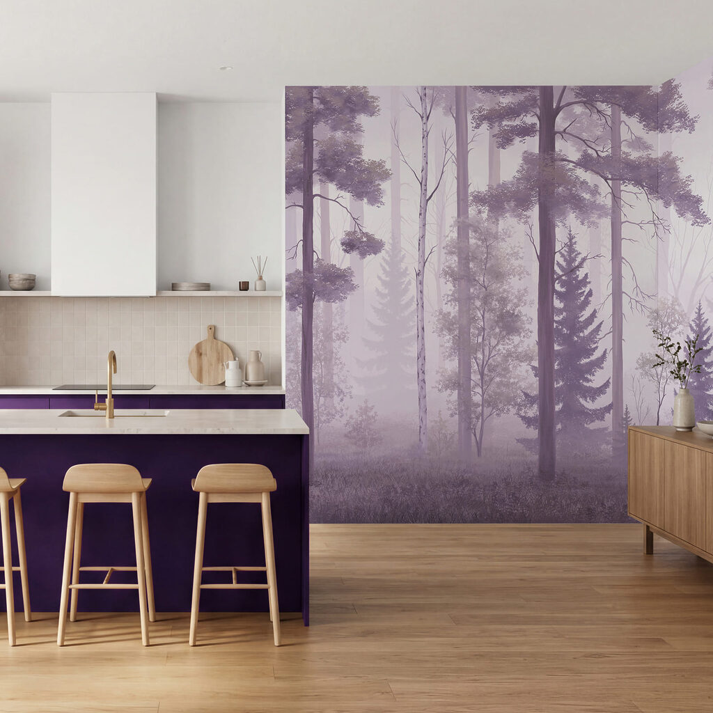 Zamlžený les se stromy Zamlžený les se stromy