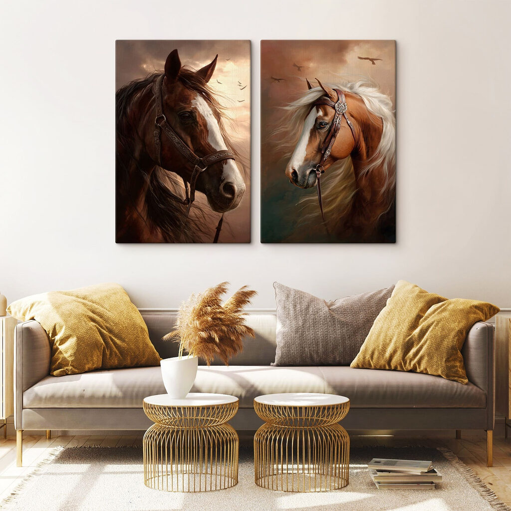Collage of horses with a bridle Collage of horses with a bridle