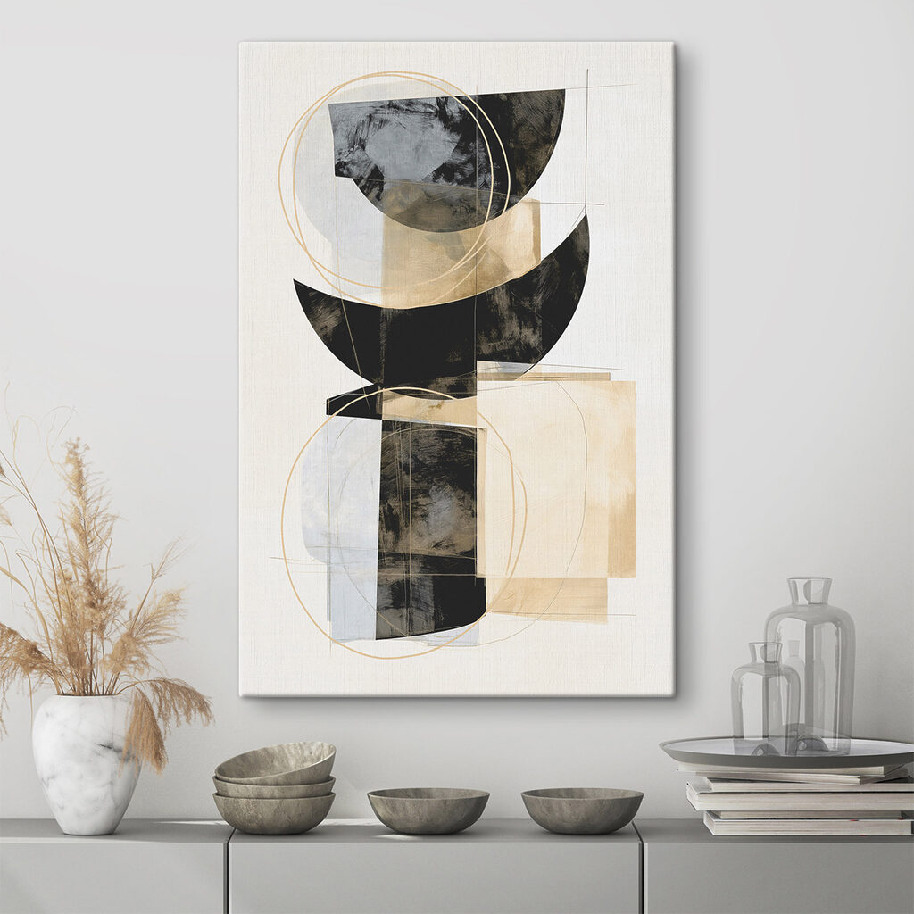 Painting of a group of circles and a circle