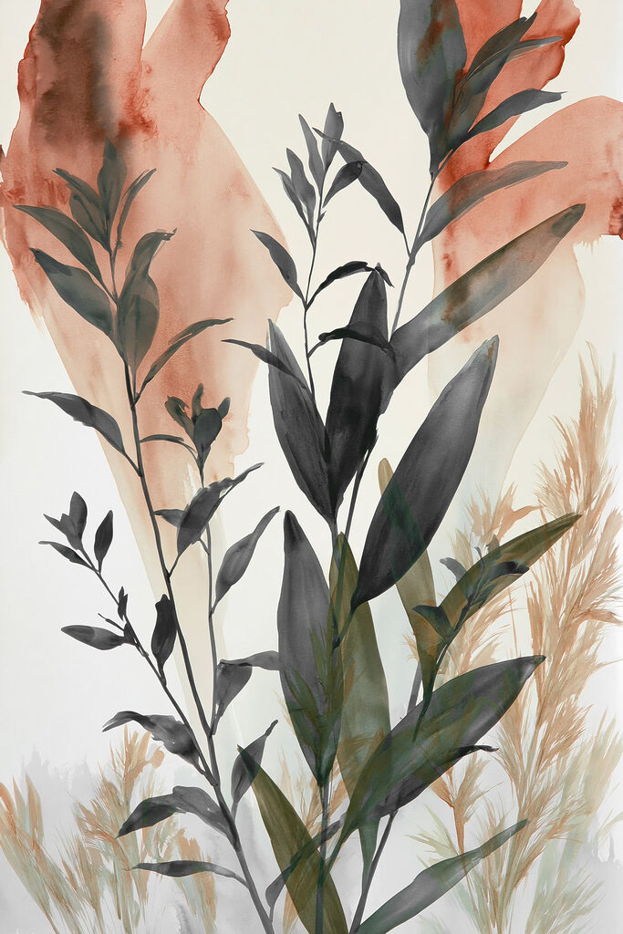 Painting of leaves and plants