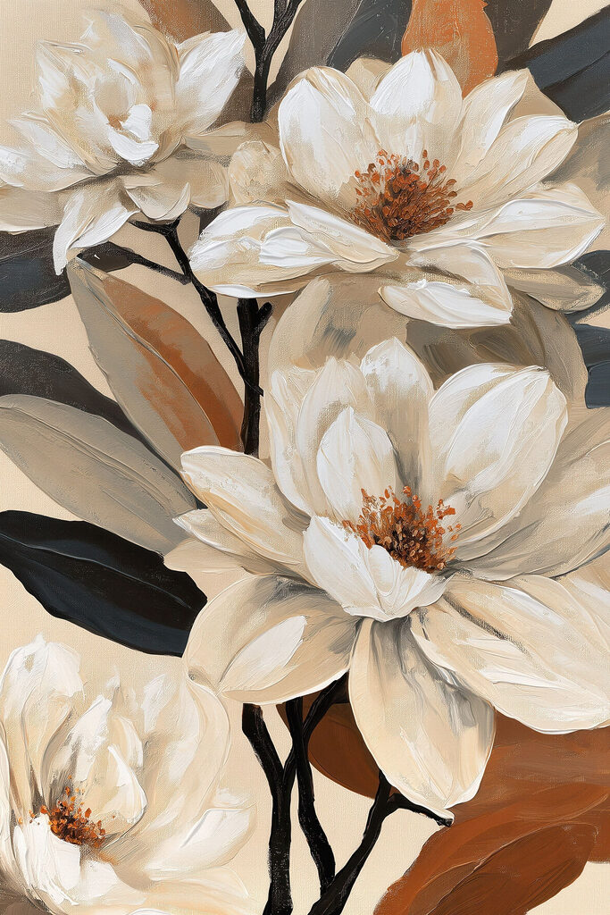 Painting of white flowers