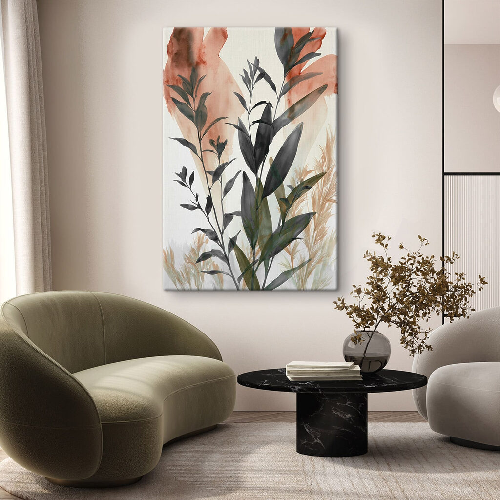 Painting of leaves and plants