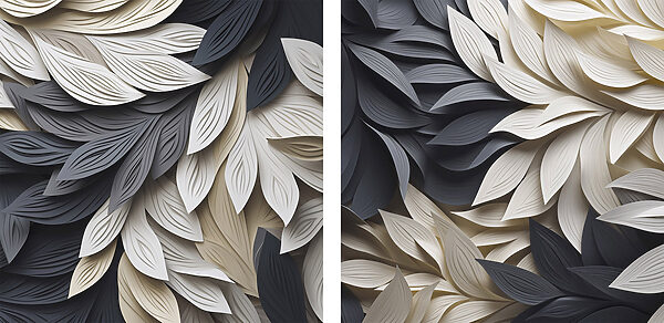 Black and white leaves Black and white leaves