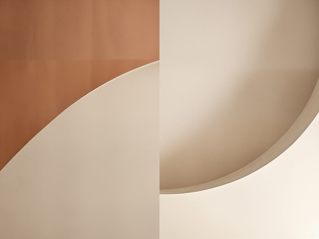 Soft curves and warm tones blend