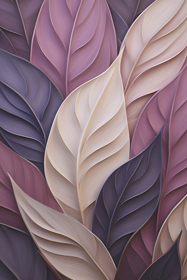 Soft leaves in gentle hues
