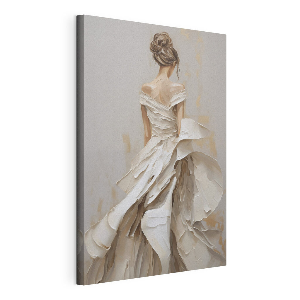 Painting of a woman in a white dress