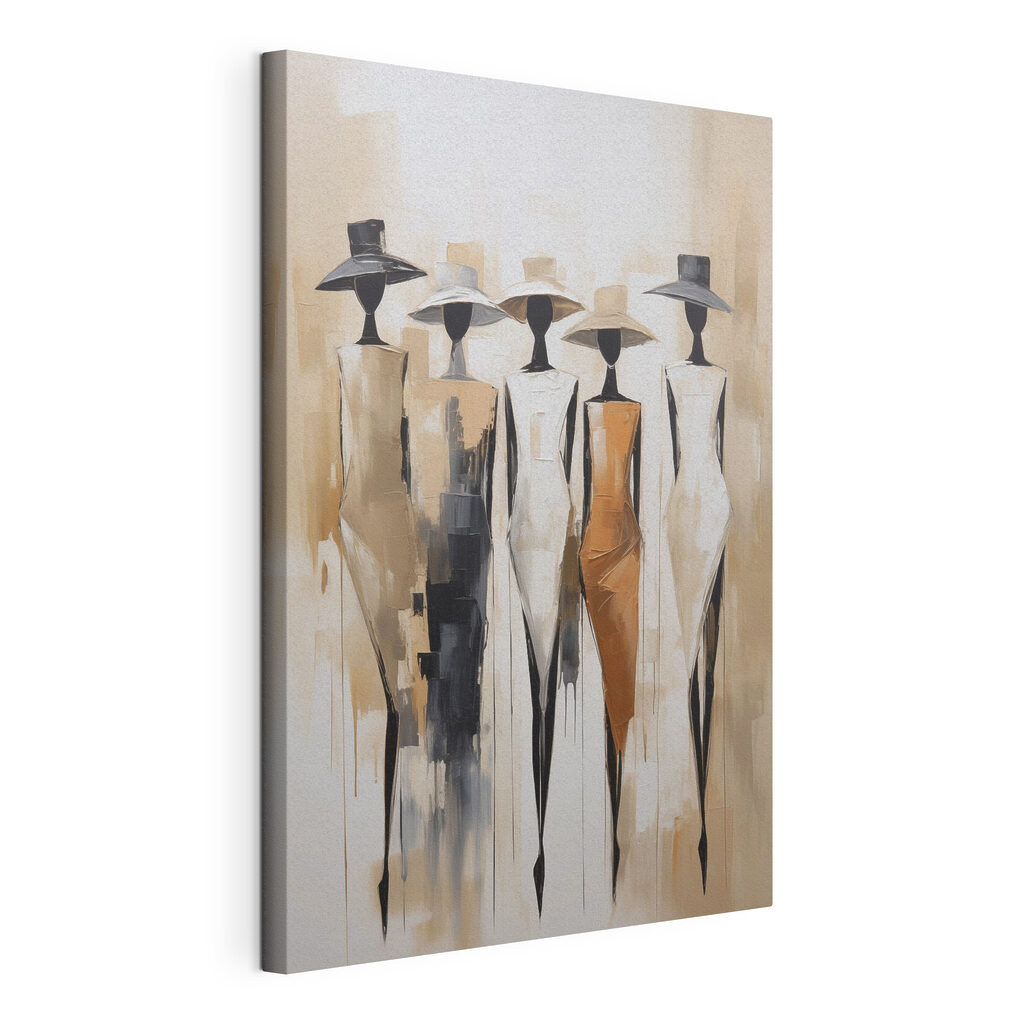 Painting of a group of women wearing hats Painting of a group of women wearing hats