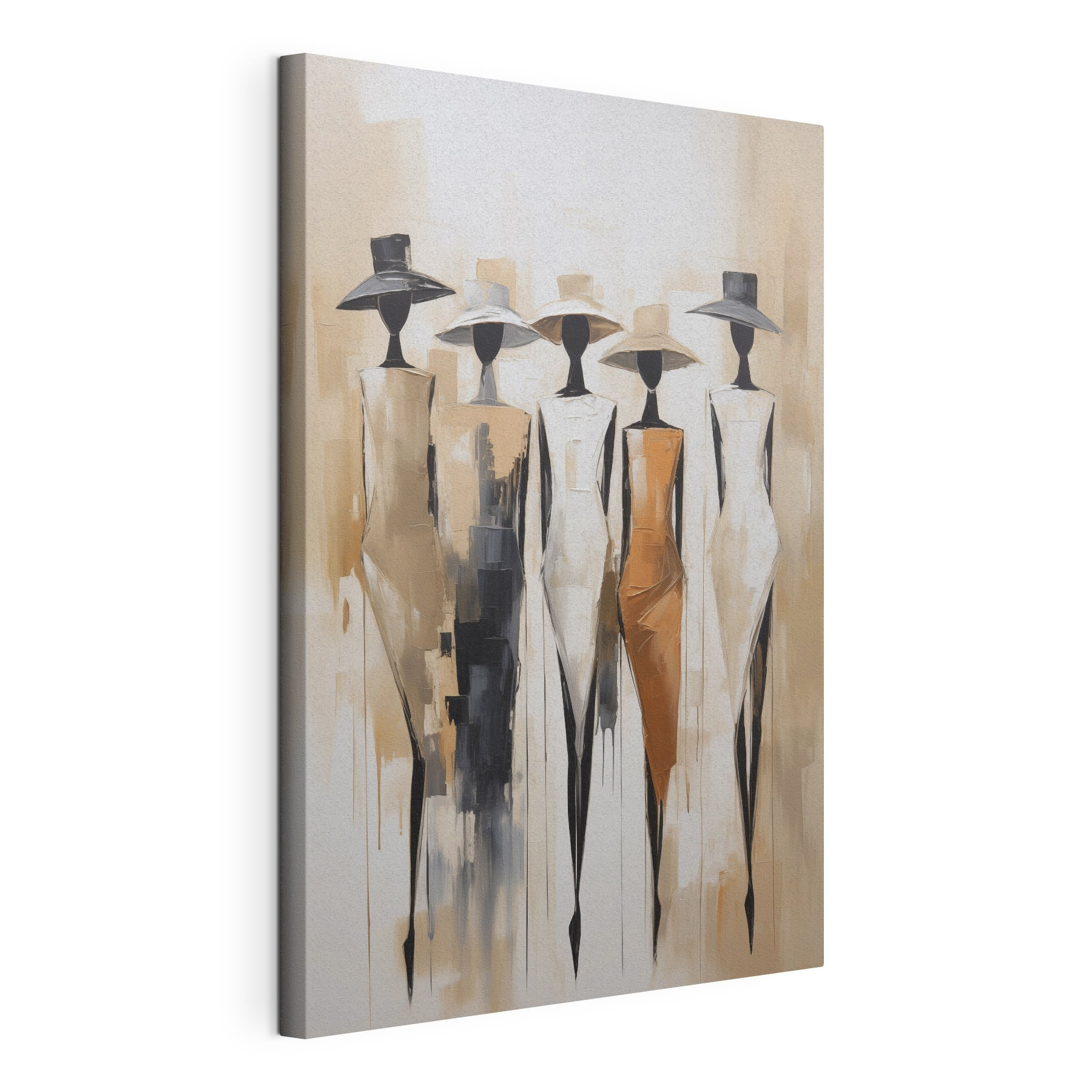 Painting of a group of women wearing hats Painting of a group of women wearing hats