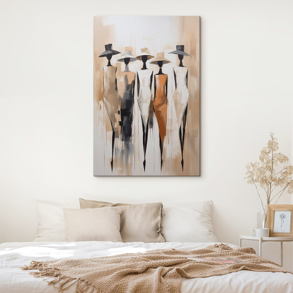 Painting of a group of women wearing hats Painting of a group of women wearing hats