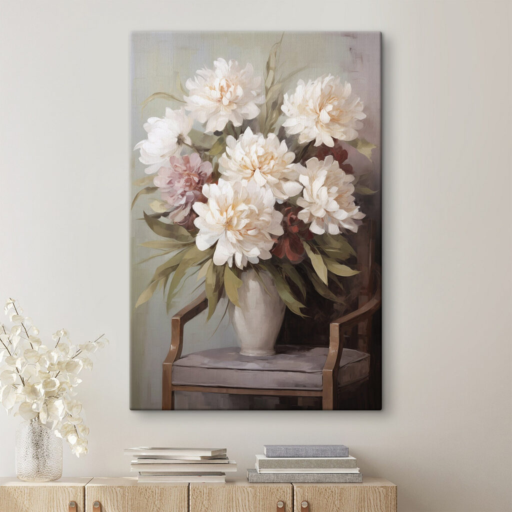 Painting of flowers in a vase