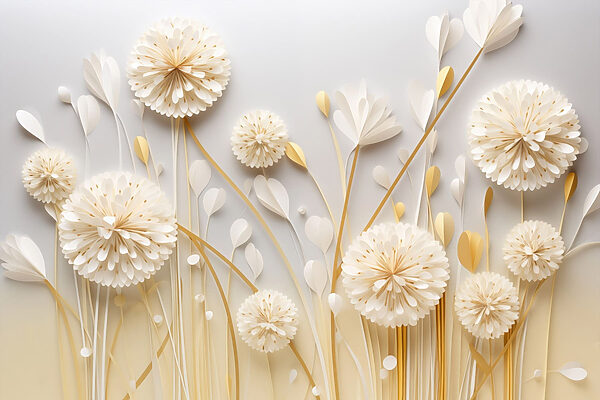 - Delicate blossoms in soft colors