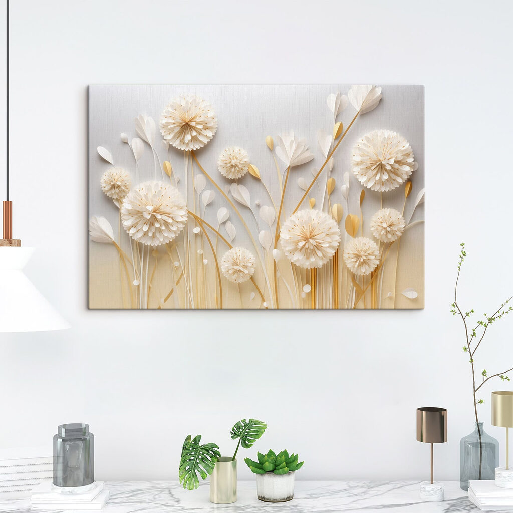 - Delicate blossoms in soft colors