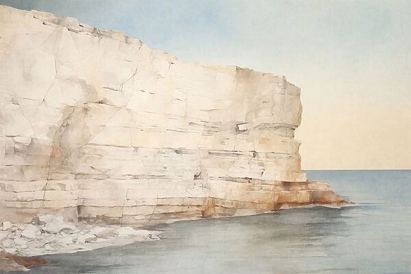 Large rock cliff in the water Large rock cliff in the water
