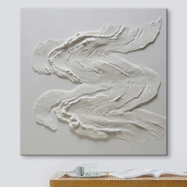 White fabric with a wavy pattern