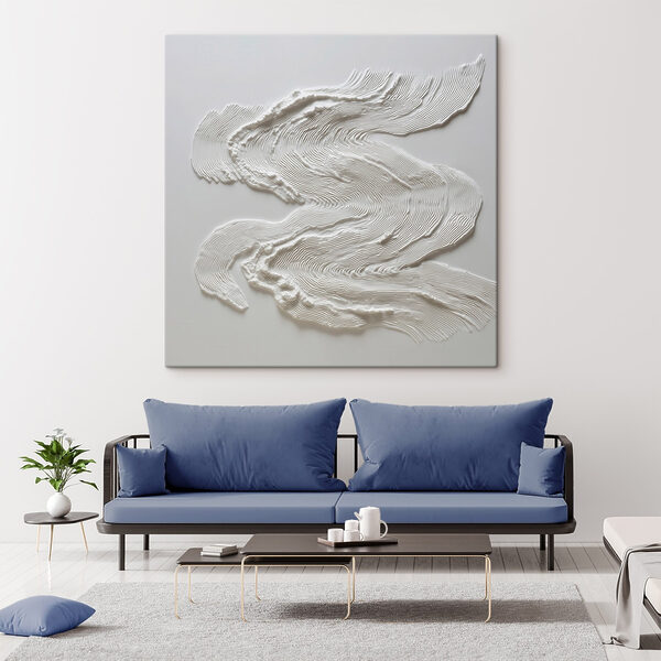 White fabric with a wavy pattern