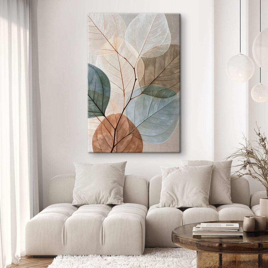 Delicate leaves in soft colors