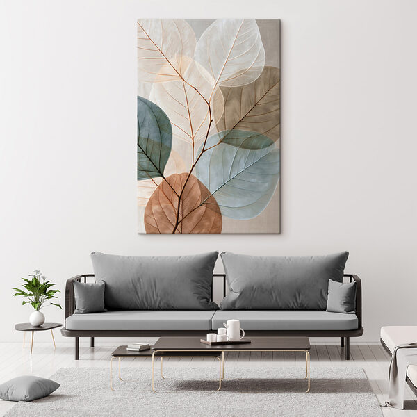 Delicate leaves in soft colors