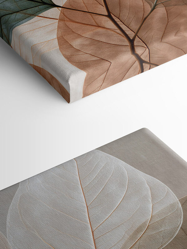 Delicate leaves in soft colors