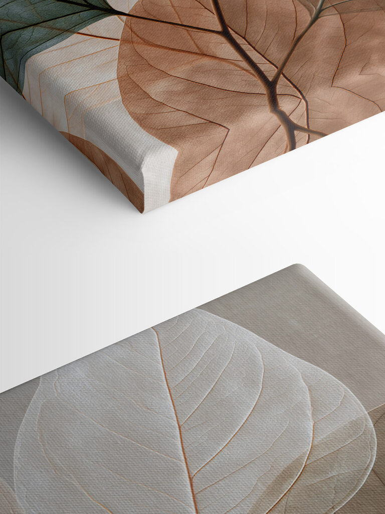 Delicate leaves in soft colors