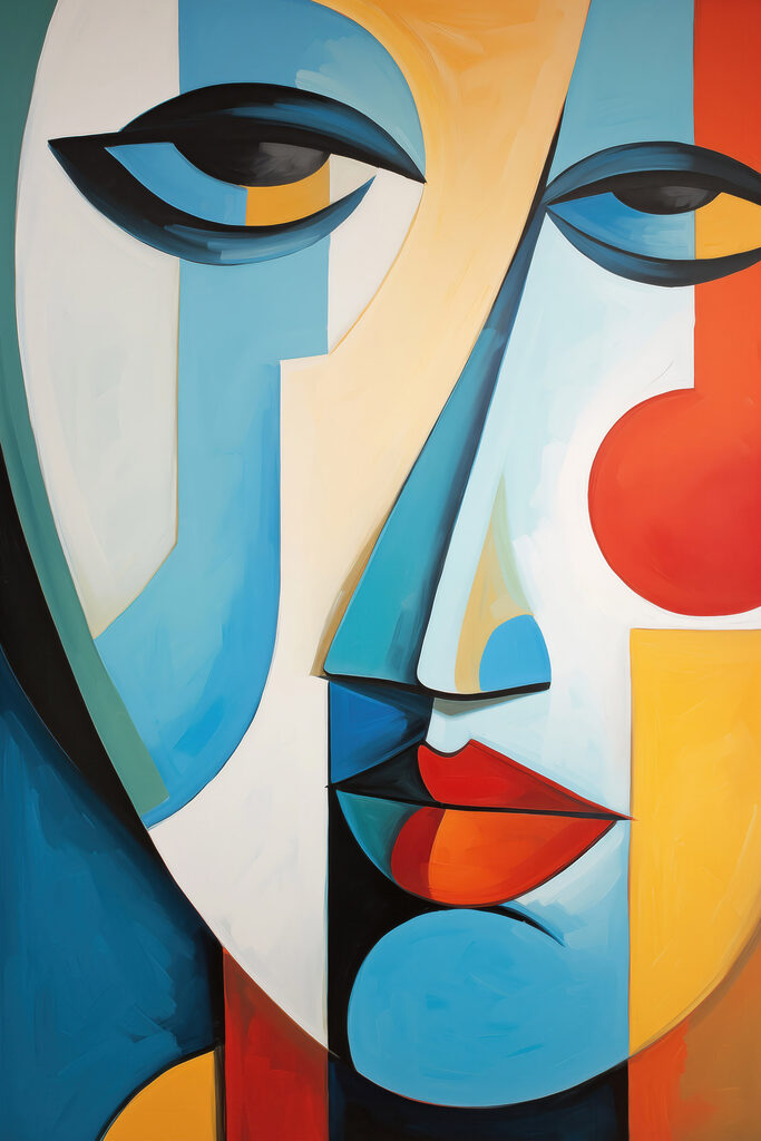 Painting of a woman's face Painting of a woman's face