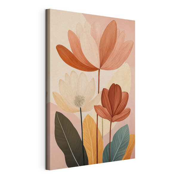 Painting of flowers with leaves Painting of flowers with leaves