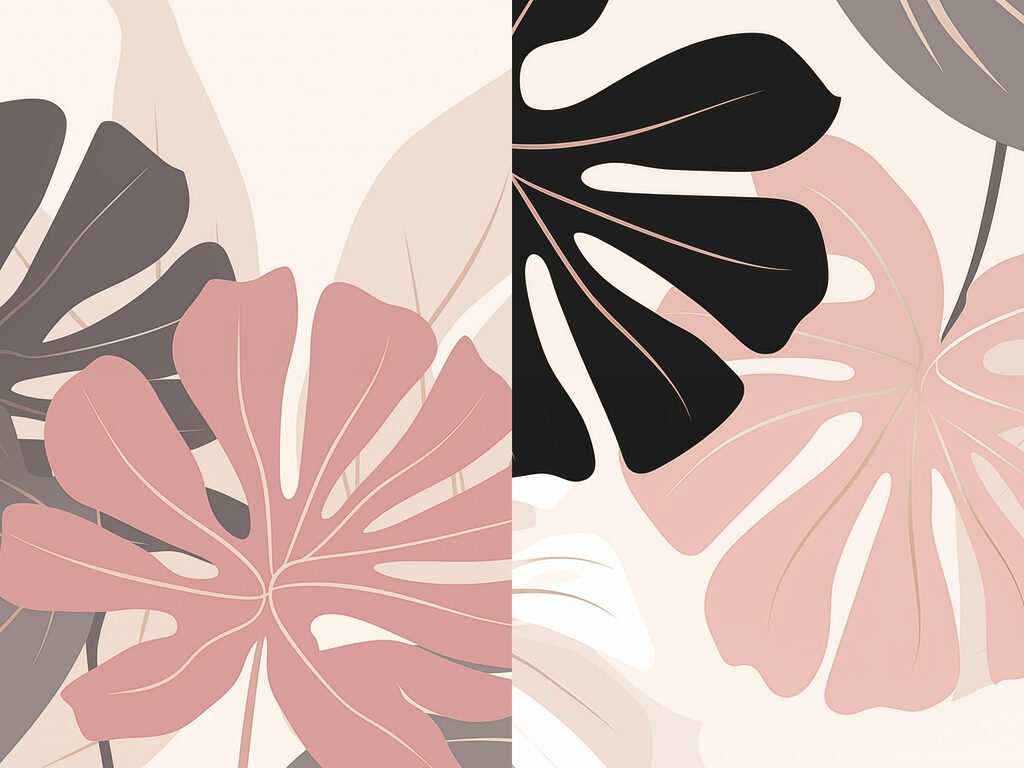Elegant leaves in soft hues