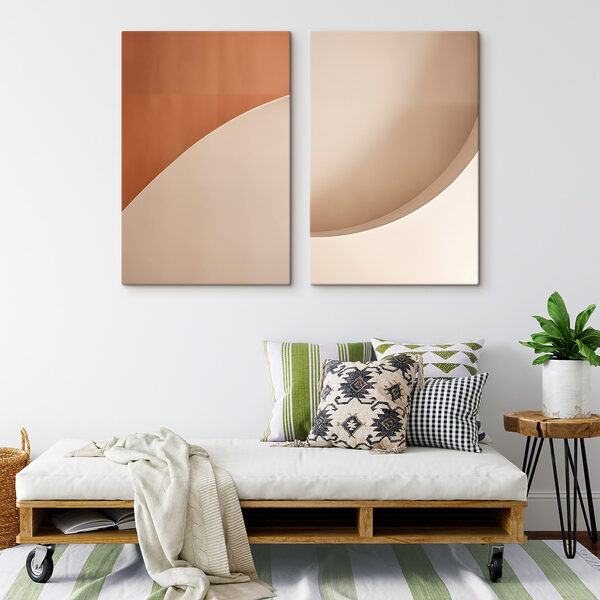Soft curves and warm tones blend