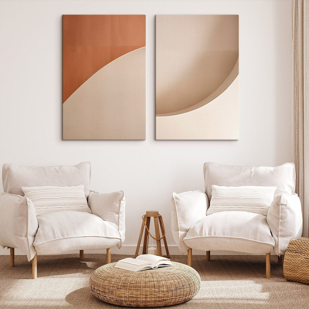 Soft curves and warm tones blend