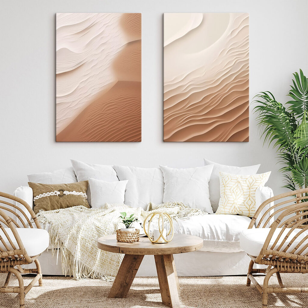 Soft waves in warm hues