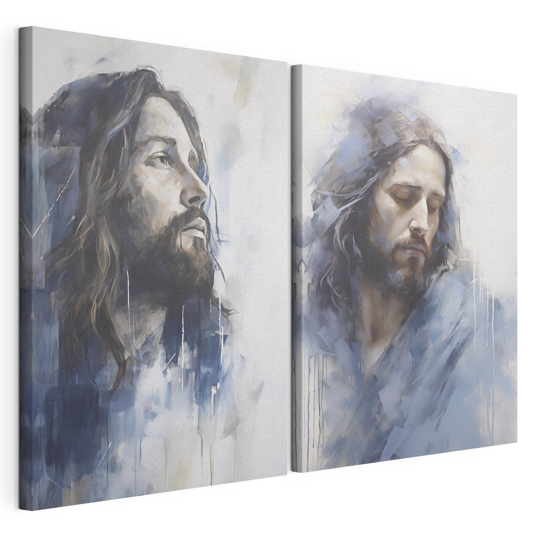 Painting of a man with long hair