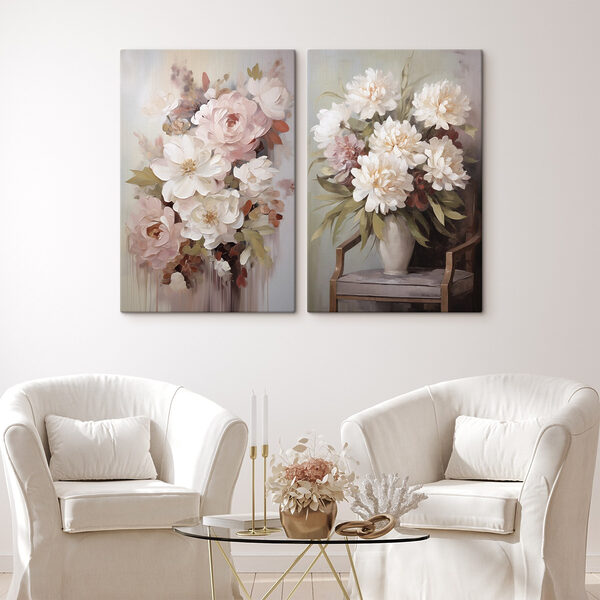 Painting of flowers in a vase