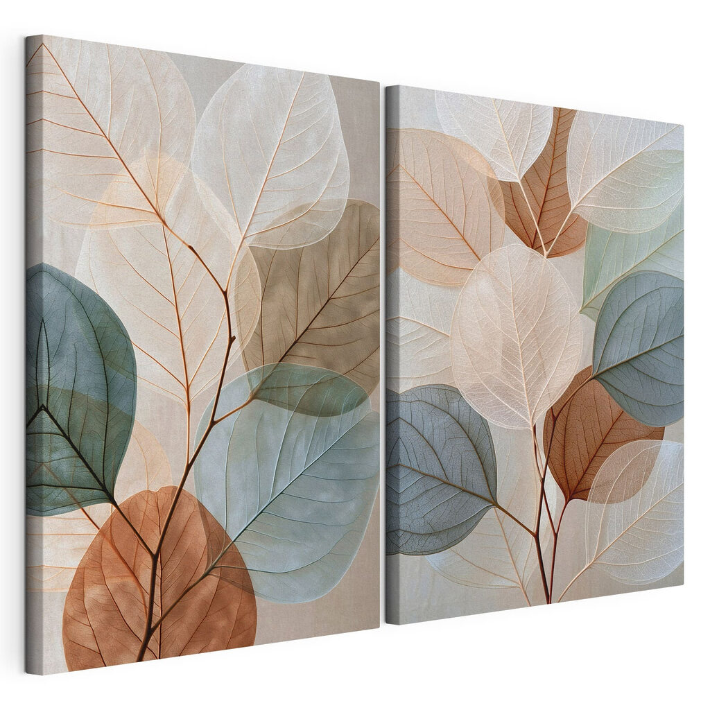 Delicate leaves in soft colors