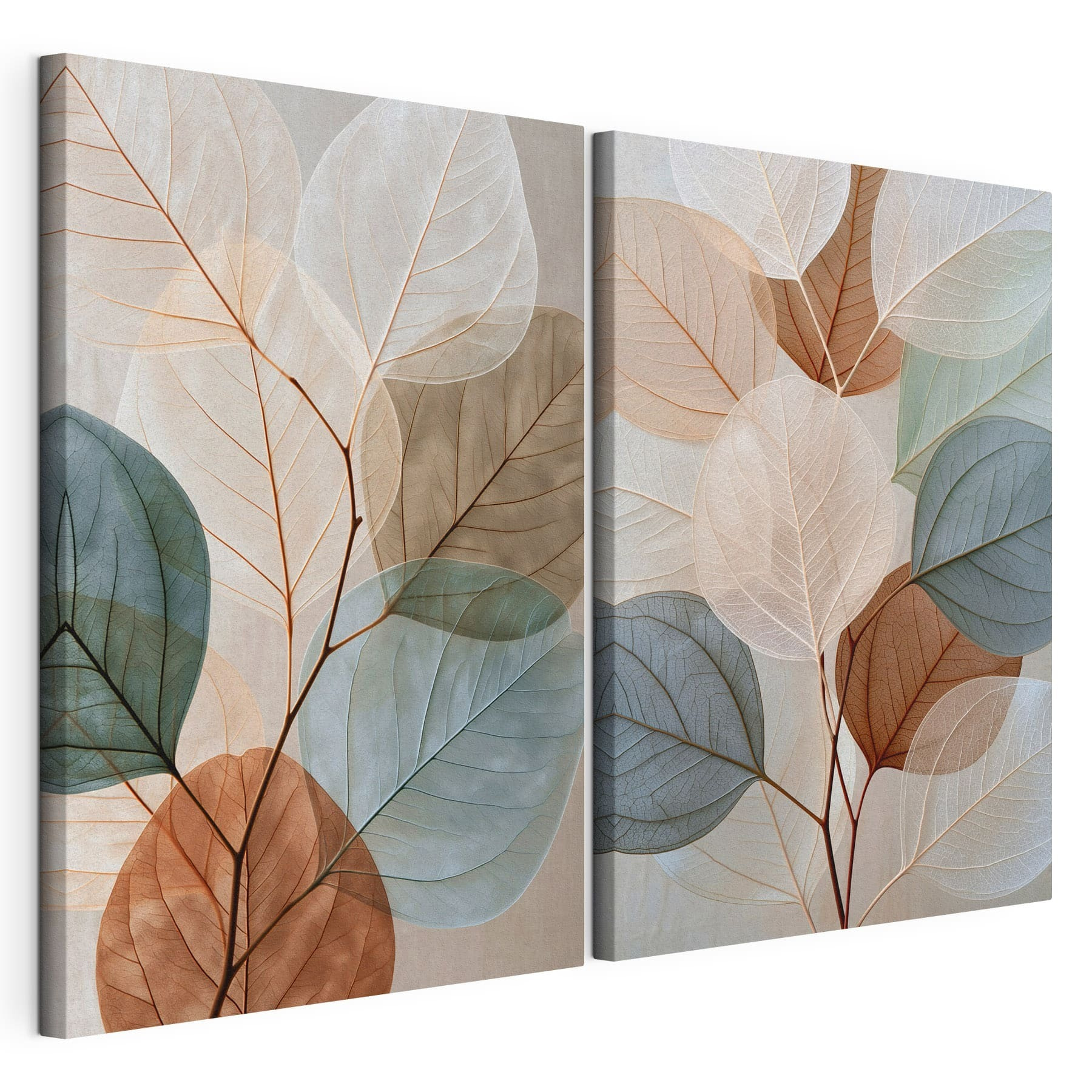 Delicate leaves in soft colors