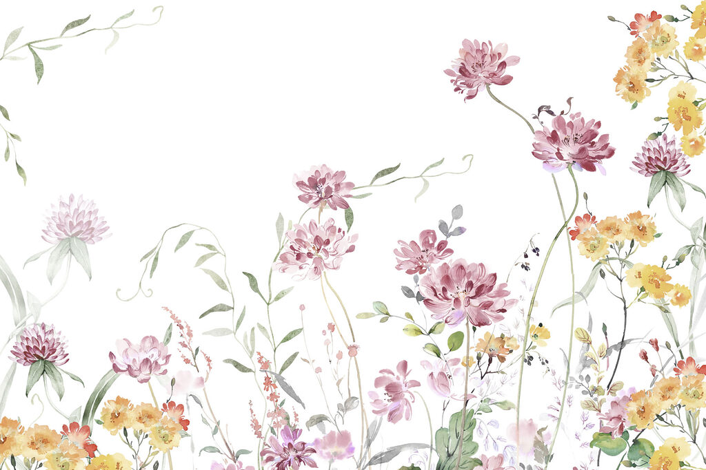 Painting of flowers and leaves Painting of flowers and leaves